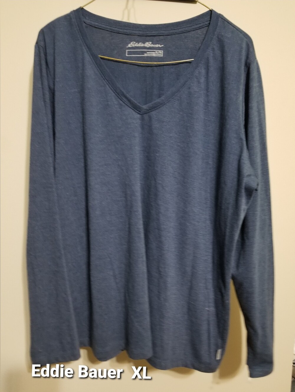 Eddie Bauer Shirt Top Blue XL Casual Long Sleeve V neck